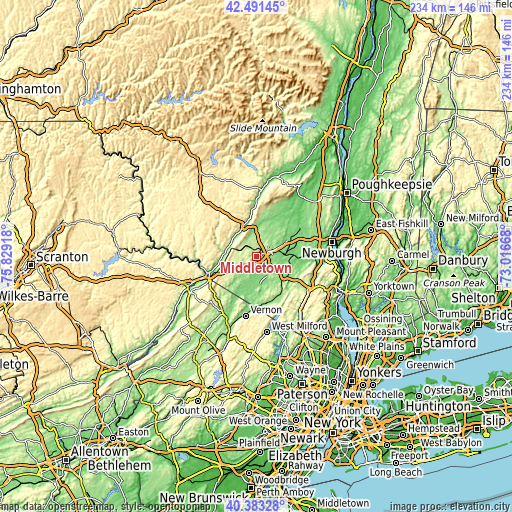 Topographic map of Middletown