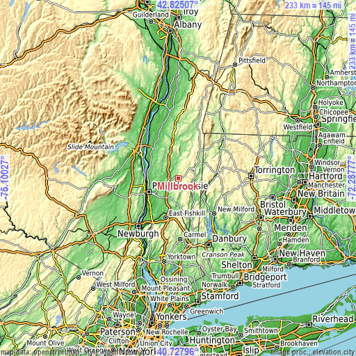 Topographic map of Millbrook