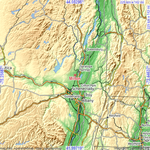 Topographic map of Milton