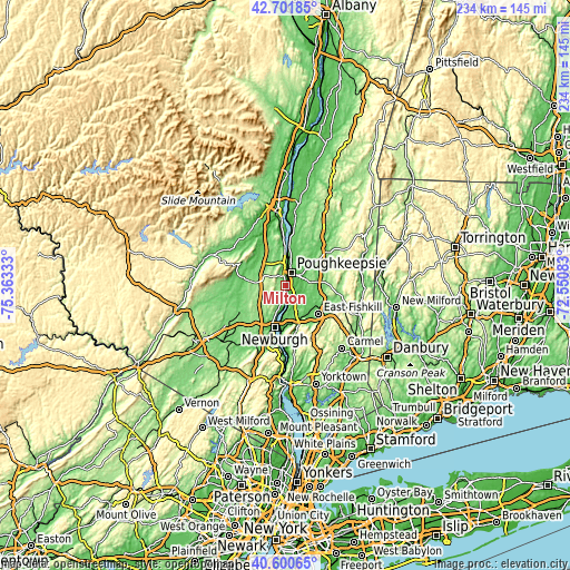 Topographic map of Milton