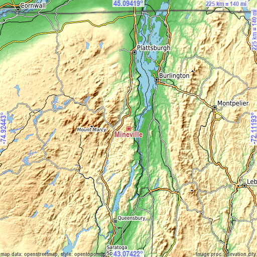 Topographic map of Mineville