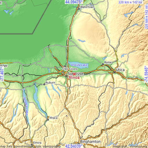 Topographic map of Minoa