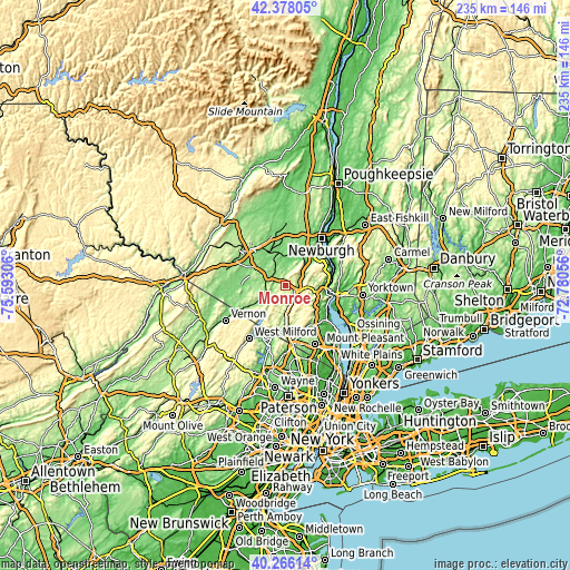 Topographic map of Monroe