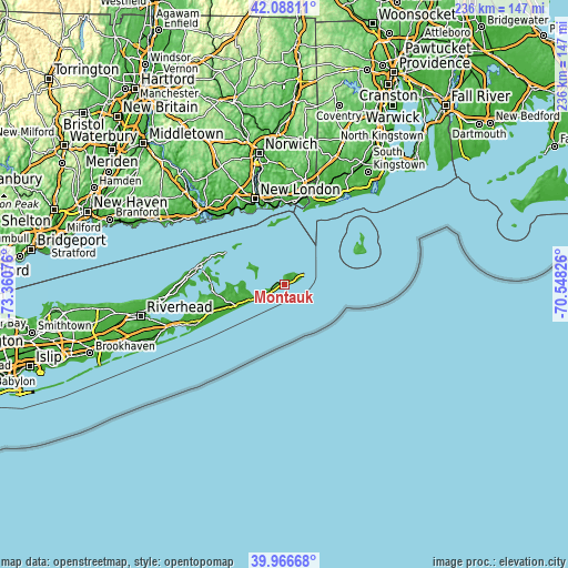 Topographic map of Montauk