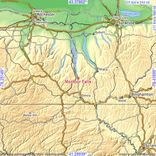 Topographic map of Montour Falls