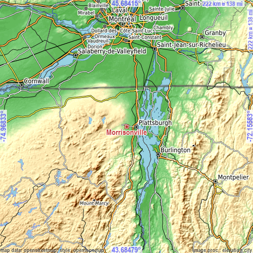 Topographic map of Morrisonville