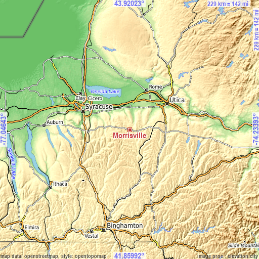 Topographic map of Morrisville