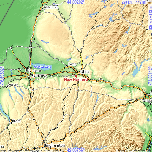 Topographic map of New Hartford