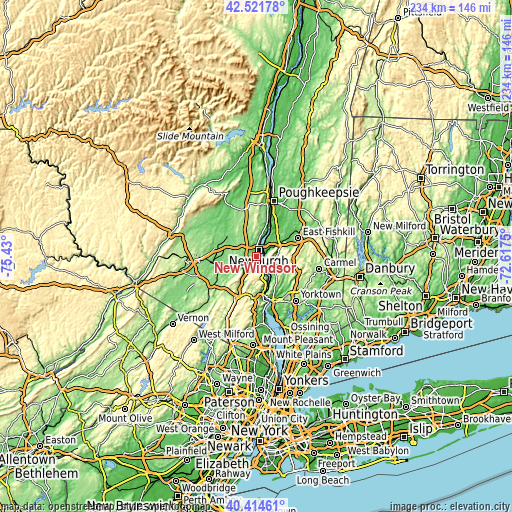 Topographic map of New Windsor