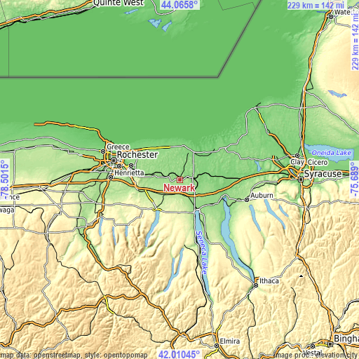 Topographic map of Newark