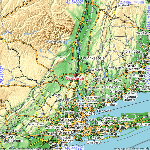 Topographic map of Newburgh