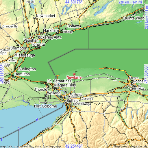 Topographic map of Newfane