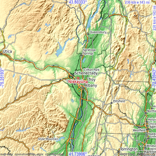 Topographic map of Niskayuna