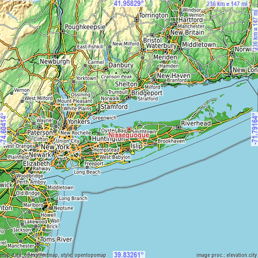 Topographic map of Nissequogue