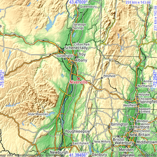 Topographic map of Niverville