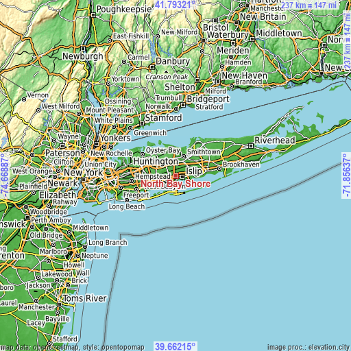 Topographic map of North Bay Shore