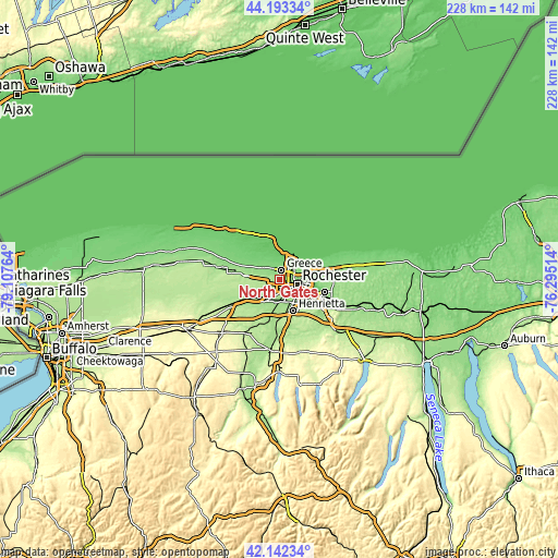 Topographic map of North Gates