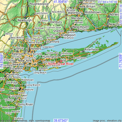 Topographic map of North Great River