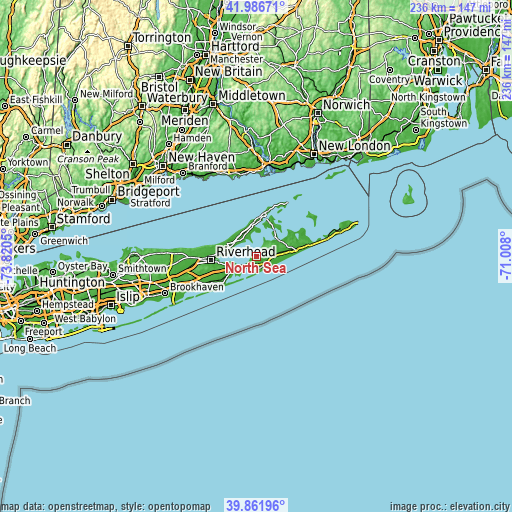 Topographic map of North Sea