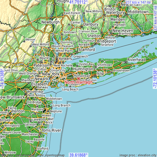 Topographic map of North Wantagh