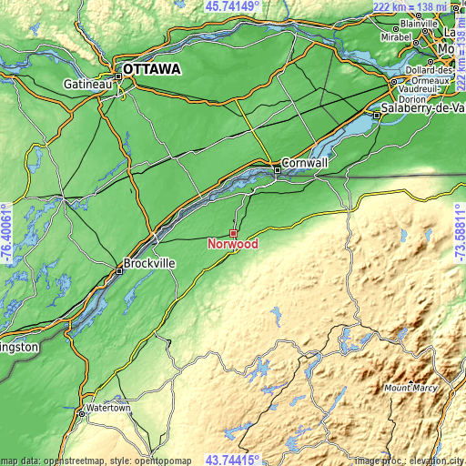 Topographic map of Norwood