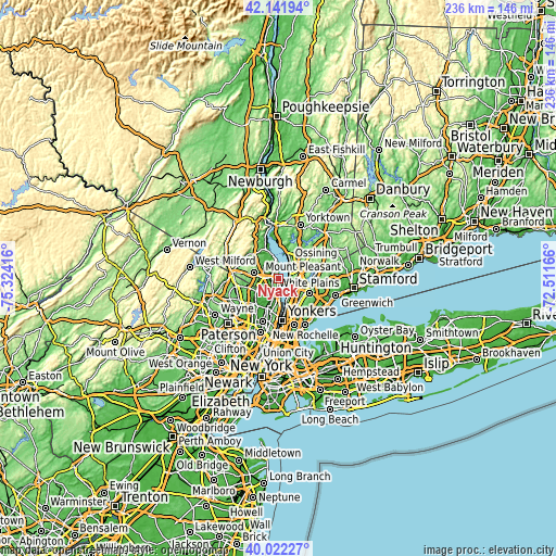 Topographic map of Nyack