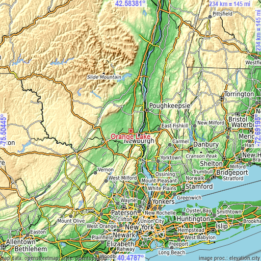 Topographic map of Orange Lake