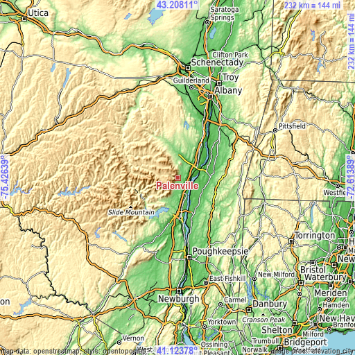 Topographic map of Palenville