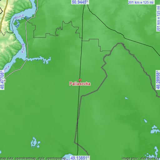 Topographic map of Pallasovka