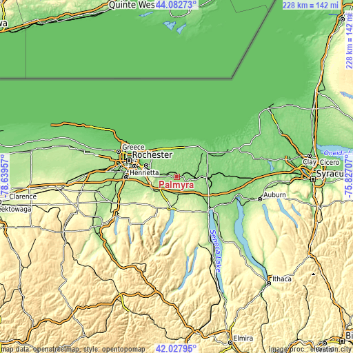 Topographic map of Palmyra