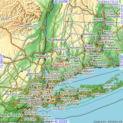 Topographic map of Peach Lake