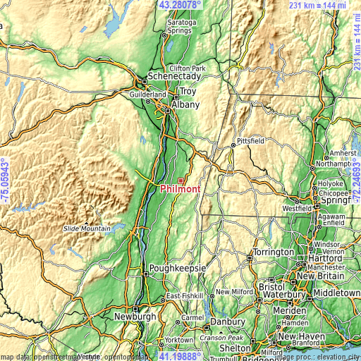 Topographic map of Philmont