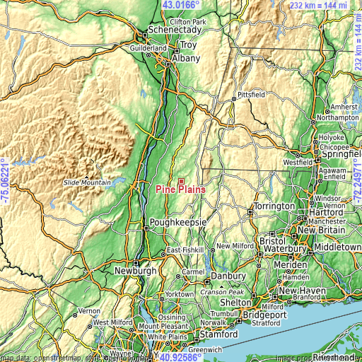 Topographic map of Pine Plains