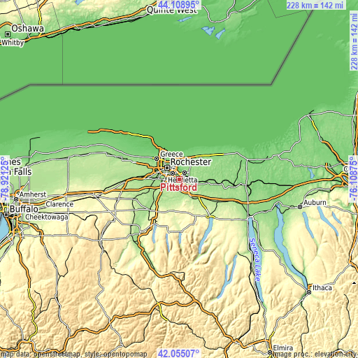 Topographic map of Pittsford