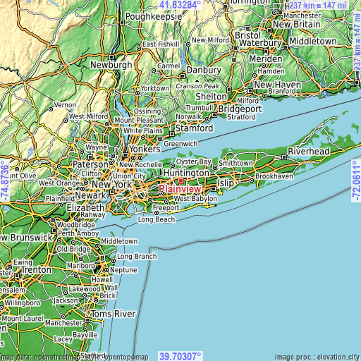 Topographic map of Plainview