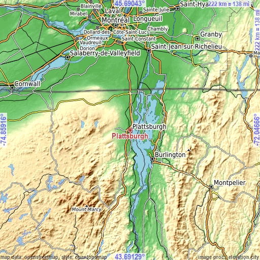 Topographic map of Plattsburgh