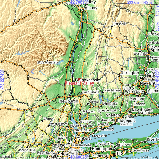 Topographic map of Pleasant Valley