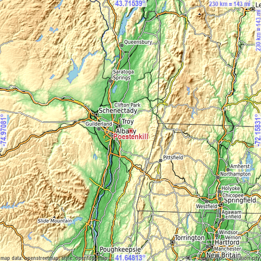 Topographic map of Poestenkill