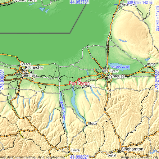 Topographic map of Port Byron