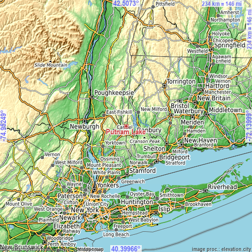 Topographic map of Putnam Lake