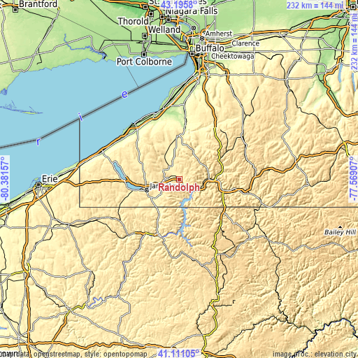 Topographic map of Randolph