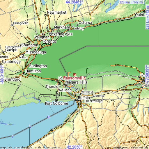 Topographic map of Ransomville