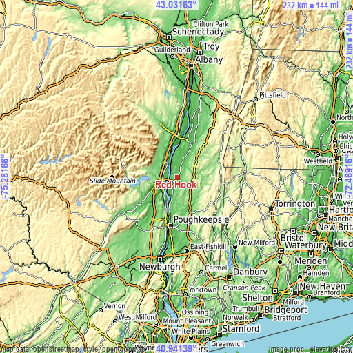 Topographic map of Red Hook