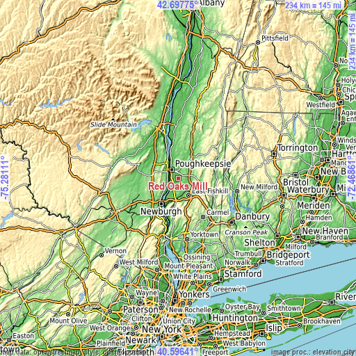 Topographic map of Red Oaks Mill