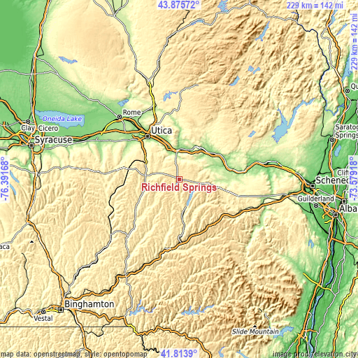 Topographic map of Richfield Springs