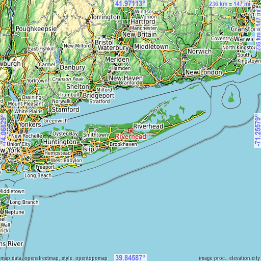 Topographic map of Riverhead