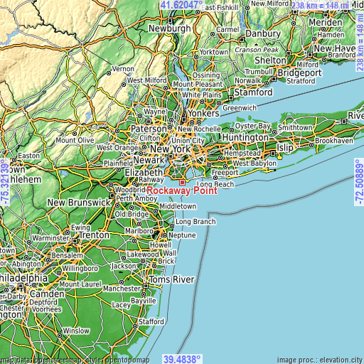 Topographic map of Rockaway Point