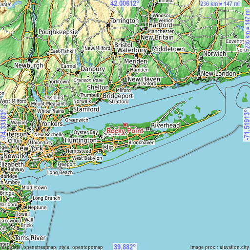 Topographic map of Rocky Point