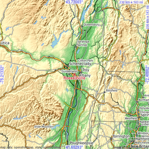 Topographic map of Roessleville