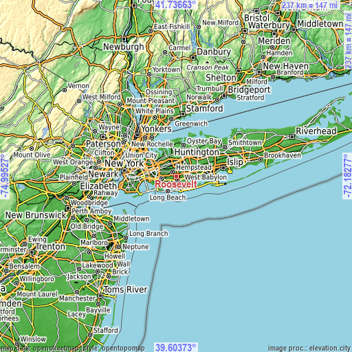 Topographic map of Roosevelt